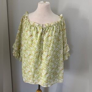 Cato off the shoulder flora print shirt